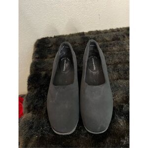 Sole sensability black fabric wedge flats Sz 7